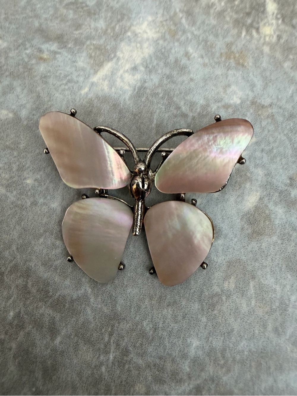 Vintage Oscar de la Renta Mother-of-Pearl Butterfly Brooch
